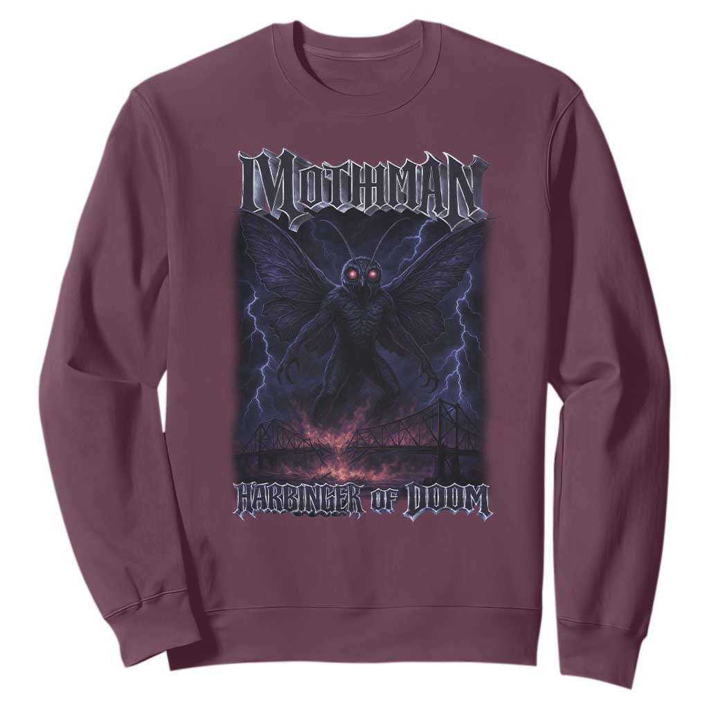 Mothman Sweatshirt Black Bridge Folk Horror Cryptid Fan TS10 Maroon Print Your Wear