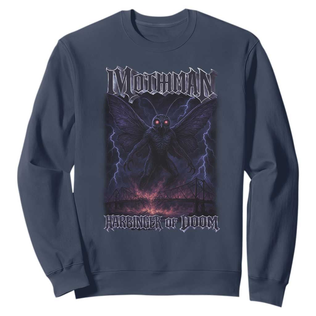 Mothman Sweatshirt Black Bridge Folk Horror Cryptid Fan TS10 Navy Print Your Wear