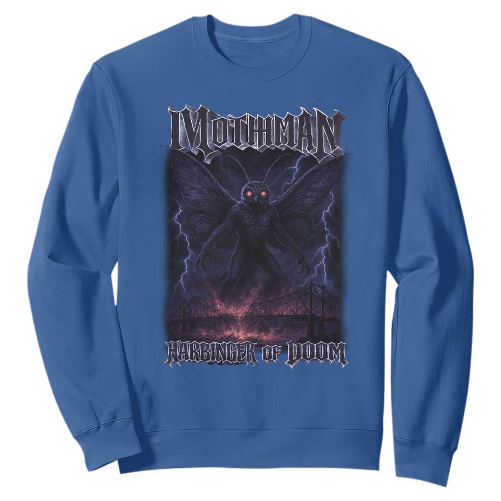 Mothman Sweatshirt Black Bridge Folk Horror Cryptid Fan TS10 Royal Blue Print Your Wear