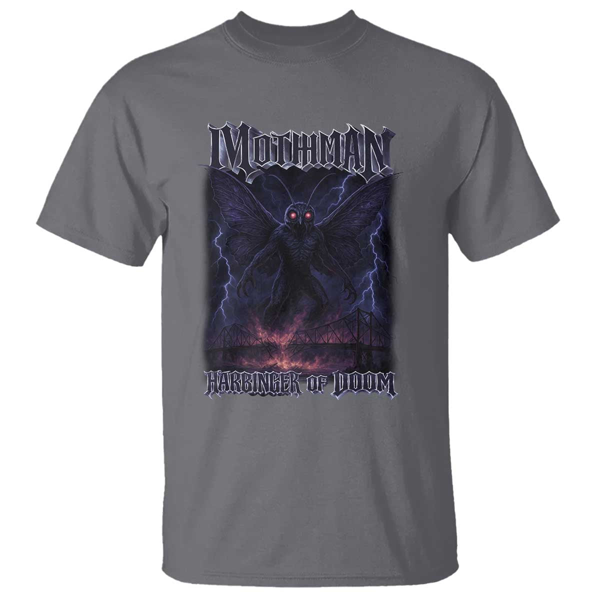 Mothman T Shirt Black Bridge Folk Horror Cryptid Fan TS10 Charcoal Print Your Wear