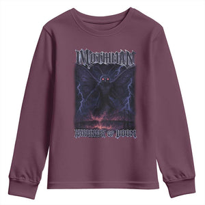 Mothman Youth Sweatshirt Black Bridge Folk Horror Cryptid Fan TS10 Maroon Print Your Wear
