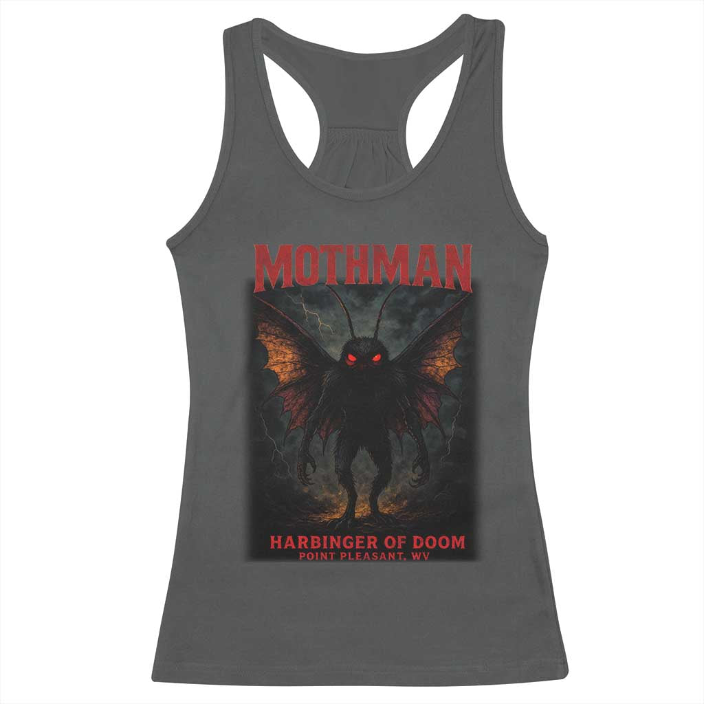 Mothman Racerback Tank Top Horror Harbinger of Doom Urban Myth Cryptid Creature TS10 Dark Heather Print Your Wear