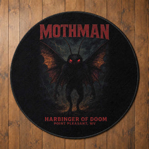 Mothman Round Rug Horror Harbinger of Doom Urban Myth Cryptid Creature