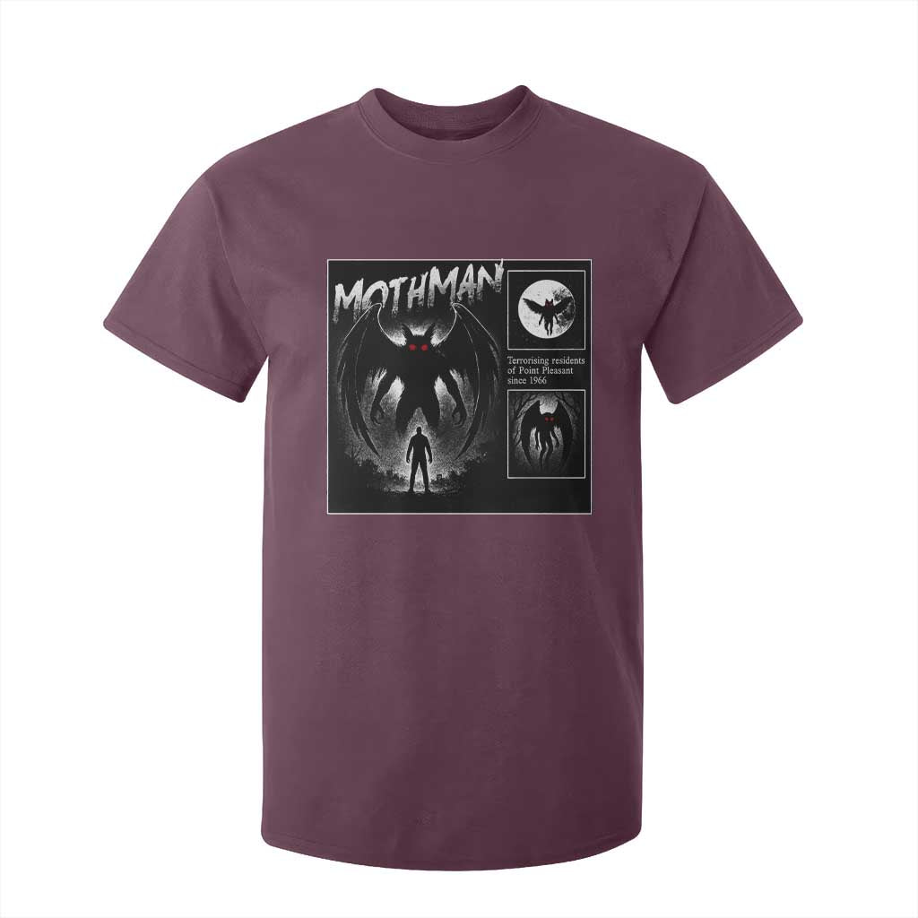 Mothman T Shirt For Kid Retro Horror Manga Urban Myth Cryptid Creature TS10 Maroon Print Your Wear
