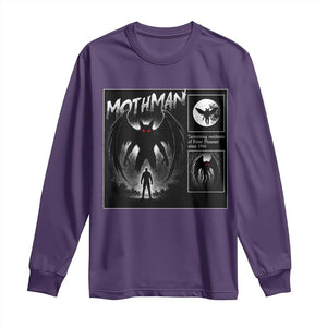Mothman Long Sleeve Shirt Retro Horror Manga Urban Myth Cryptid Creature TS10 Purple Print Your Wear