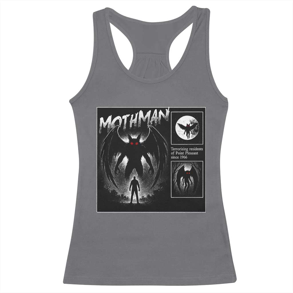Mothman Racerback Tank Top Retro Horror Manga Urban Myth Cryptid Creature TS10 Charcoal Print Your Wear