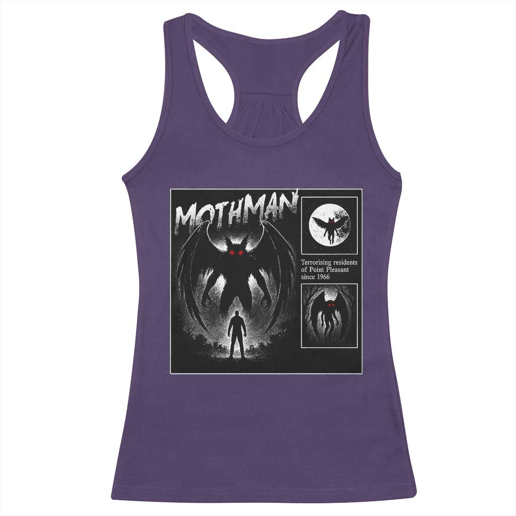Mothman Racerback Tank Top Retro Horror Manga Urban Myth Cryptid Creature TS10 Purple Print Your Wear