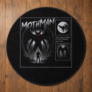 Mothman Round Rug Retro Horror Manga Urban Myth Cryptid Creature