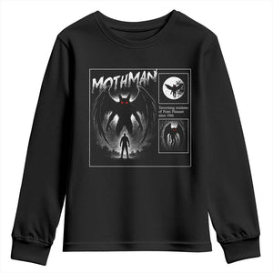 Mothman Youth Sweatshirt Retro Horror Manga Urban Myth Cryptid Creature TS10 Black Print Your Wear