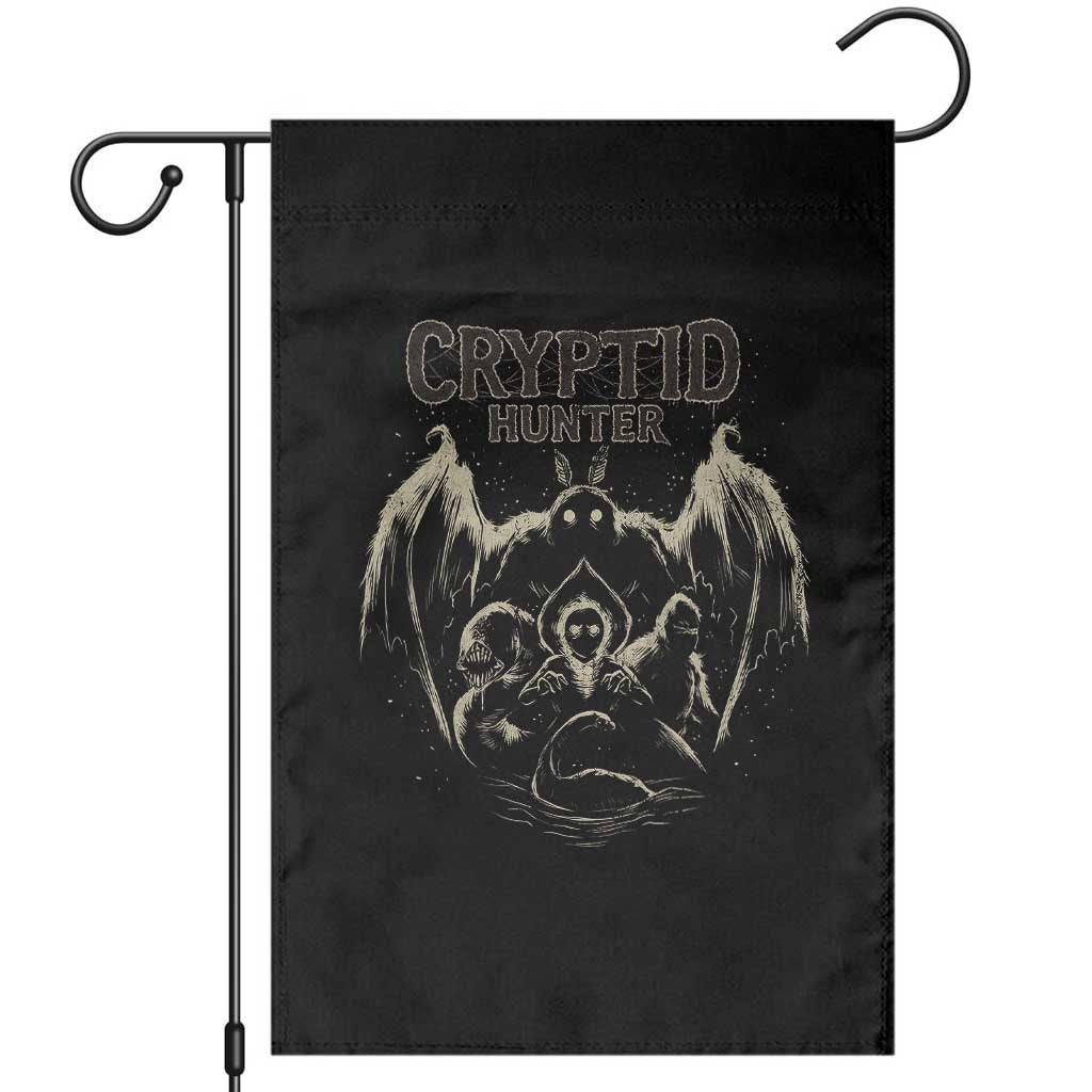 Retro Cryptid Hunter Garden Flag Mothman Bigfoot Loch Ness Monster Cryptids TS10 Black Print Your Wear