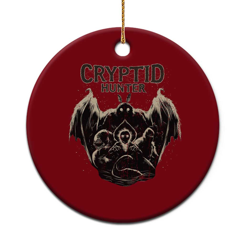 Retro Cryptid Hunter Ceramic Ornament Mothman Bigfoot Loch Ness Monster Cryptids TS10 1pc Red Print Your Wear