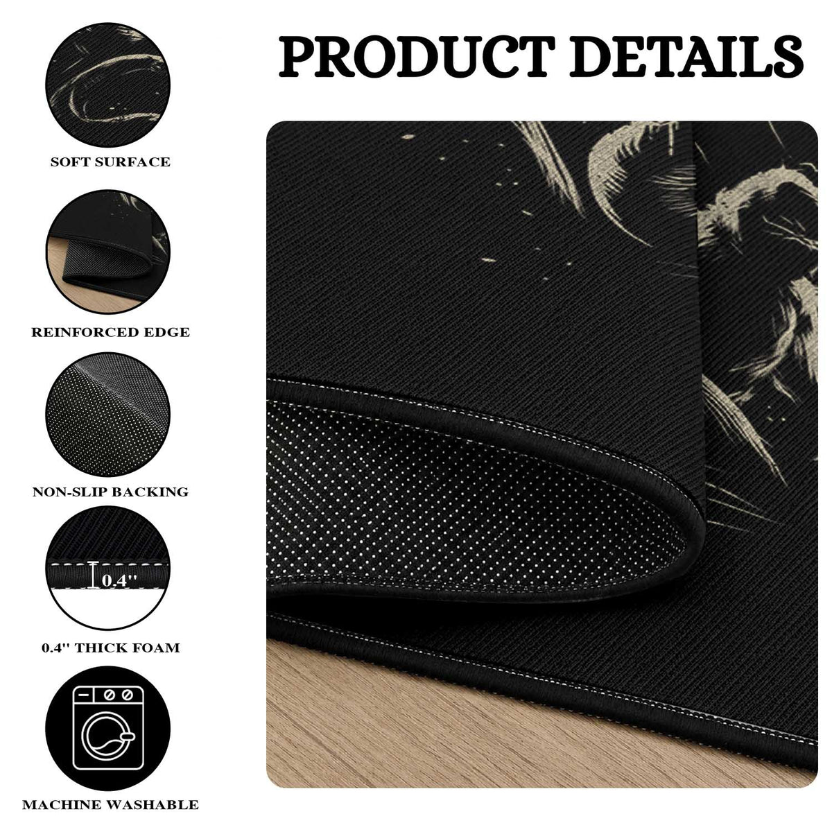 Retro Cryptid Hunter Round Rug Mothman Bigfoot Loch Ness Monster Cryptids