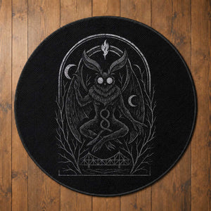 Mothman Round Rug Cryptid Paranormal Occult Horror Gothic Monster