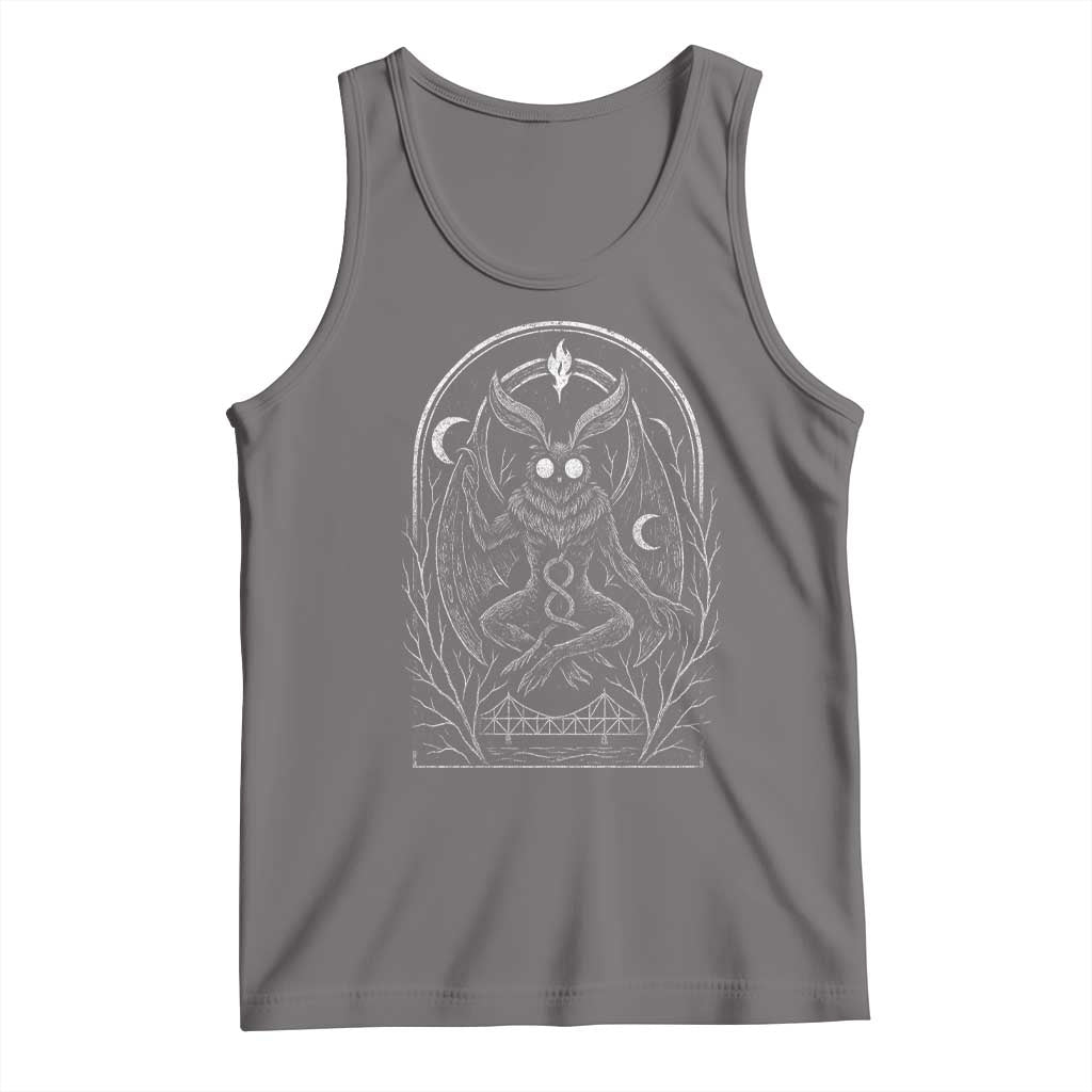 Mothman Tank Top Cryptid Paranormal Occult Horror Gothic Monster TS10 Deep Heather Print Your Wear