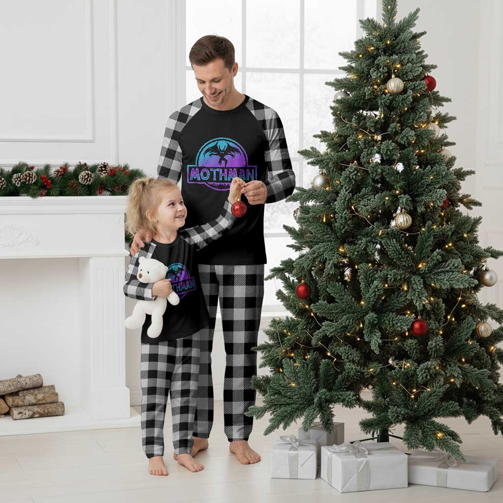 Mothman Plaid Pajama Set Retro Neon Cryptid Paranormal Horror Monster TS10 White Plaid Print Your Wear