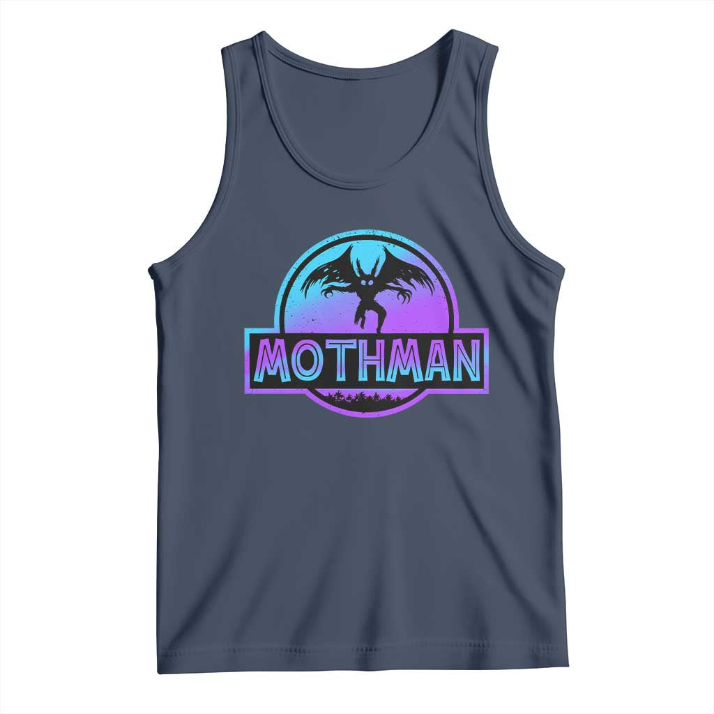 Mothman Tank Top Retro Neon Cryptid Paranormal Horror Monster TS10 Navy Print Your Wear