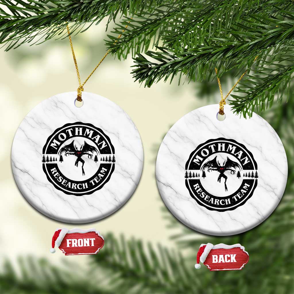 Mothman Research Team Ceramic Ornament Retro Vintage Cryptid Paranormal Horror Monster Hunter TS10 1pc White Marble Print Your Wear