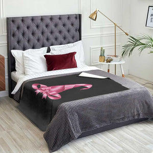 Pink Ribbon Witch Hat Breast Cancer Halloween Throw Blanket