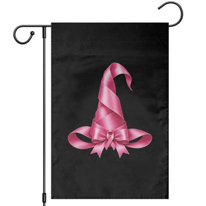 Pink Ribbon Witch Hat Breast Cancer Halloween Garden Flag