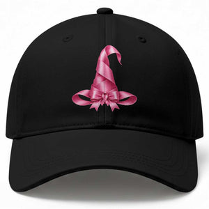 Pink Ribbon Witch Hat Breast Cancer Halloween Baseball Cap