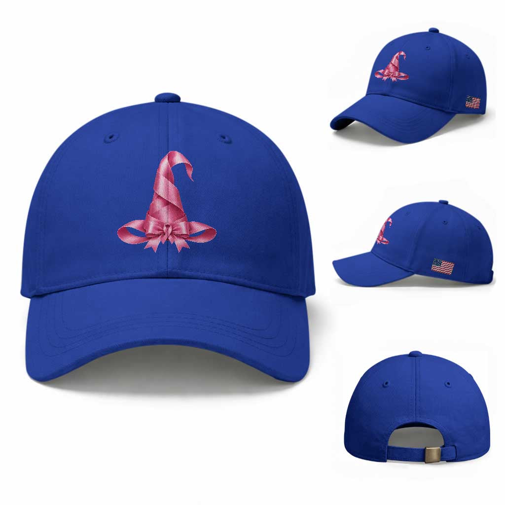 Pink Ribbon Witch Hat Breast Cancer Halloween Baseball Cap