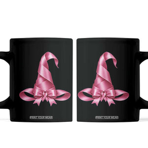 Pink Ribbon Witch Hat Breast Cancer Halloween Coffee Mug