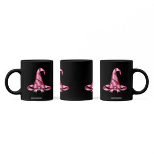 Pink Ribbon Witch Hat Breast Cancer Halloween Coffee Mug