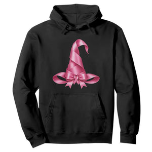 Pink Ribbon Witch Hat Breast Cancer Halloween Hoodie