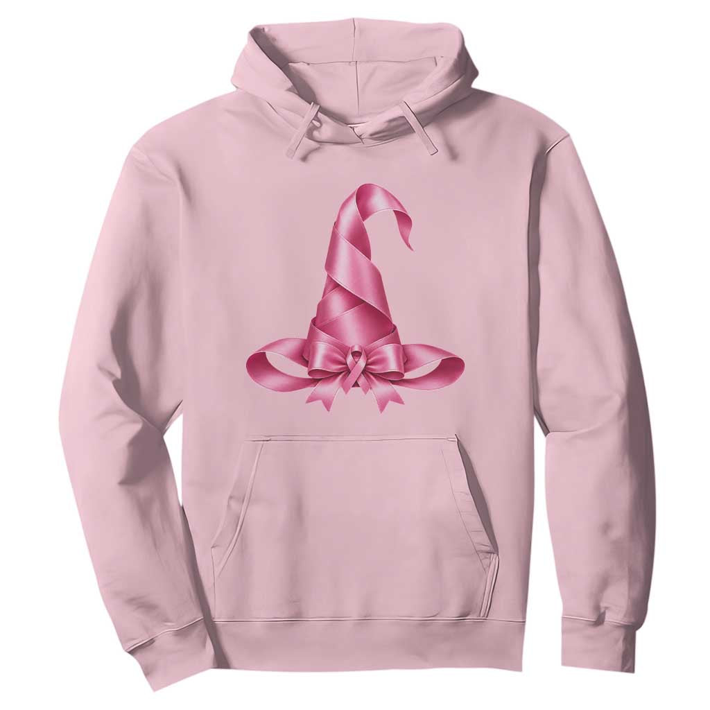 Pink Ribbon Witch Hat Breast Cancer Halloween Hoodie