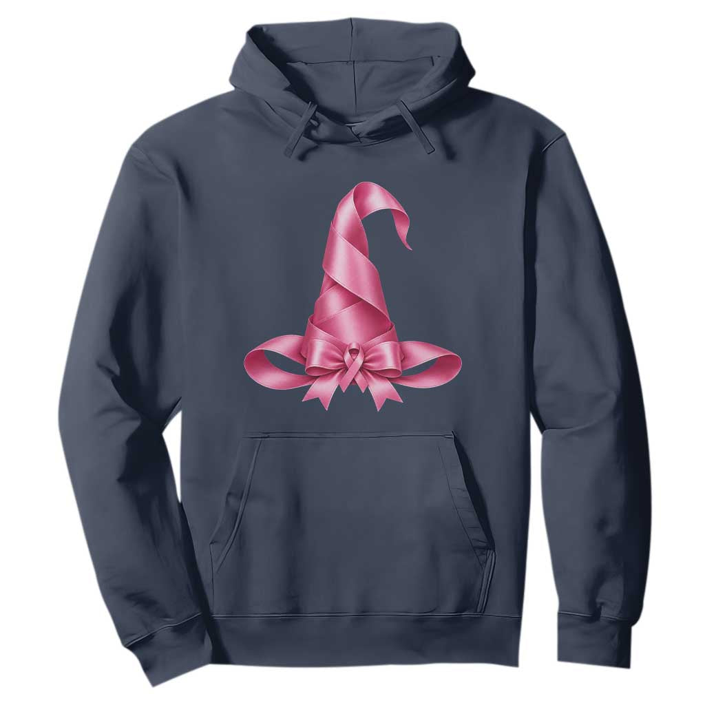 Pink Ribbon Witch Hat Breast Cancer Halloween Hoodie