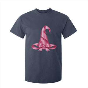 Pink Ribbon Witch Hat Breast Cancer Halloween T Shirt For Kid