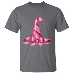 Pink Ribbon Witch Hat Breast Cancer Halloween T Shirt