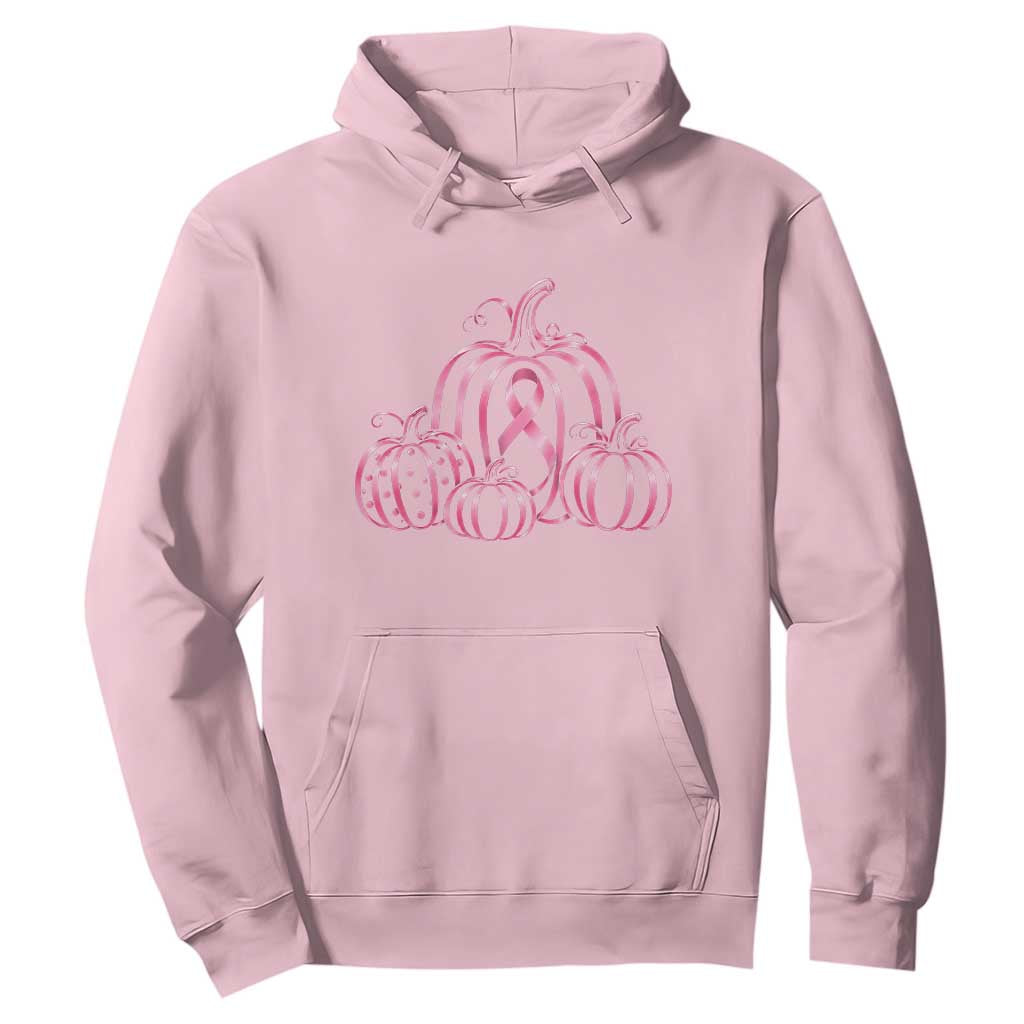 Pink Ribbon Pumpkin Graphic Breast Cancer Awareness Halloween Graphic Hoodie