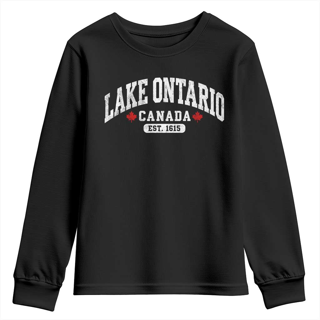 Lake Ontario Canada Youth Sweatshirt Great Lakes Vintage Retro Souvenir Gift