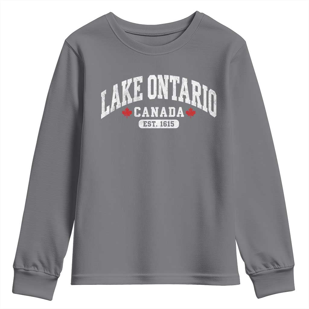 Lake Ontario Canada Youth Sweatshirt Great Lakes Vintage Retro Souvenir Gift