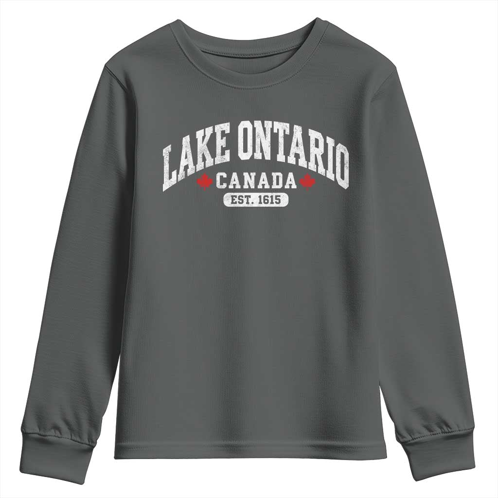 Lake Ontario Canada Youth Sweatshirt Great Lakes Vintage Retro Souvenir Gift