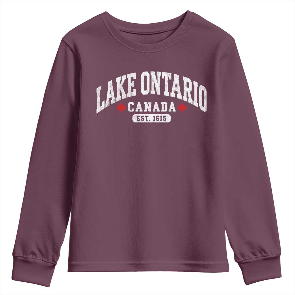 Lake Ontario Canada Youth Sweatshirt Great Lakes Vintage Retro Souvenir Gift
