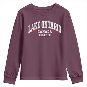 Lake Ontario Canada Youth Sweatshirt Great Lakes Vintage Retro Souvenir Gift
