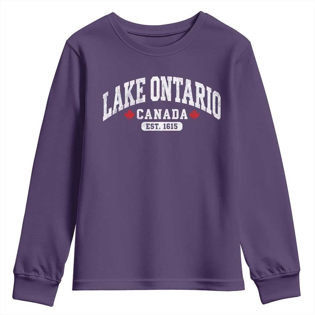 Lake Ontario Canada Youth Sweatshirt Great Lakes Vintage Retro Souvenir Gift
