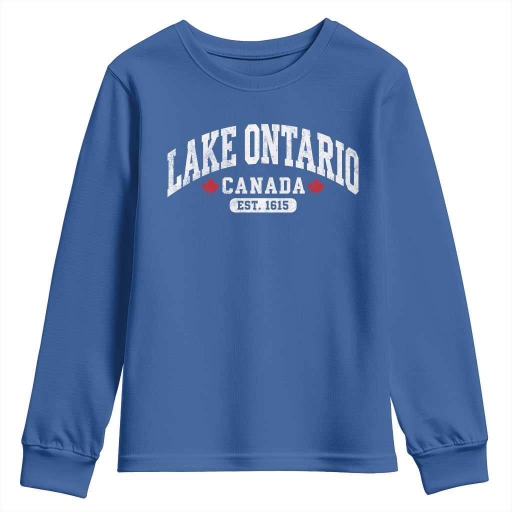 Lake Ontario Canada Youth Sweatshirt Great Lakes Vintage Retro Souvenir Gift