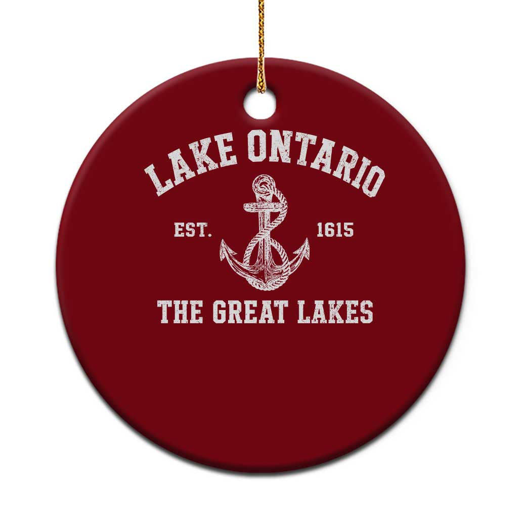 Lake Ontario Est 1615 Ceramic Ornament The Great Lakes Vintage Nautical Anchor Graphic