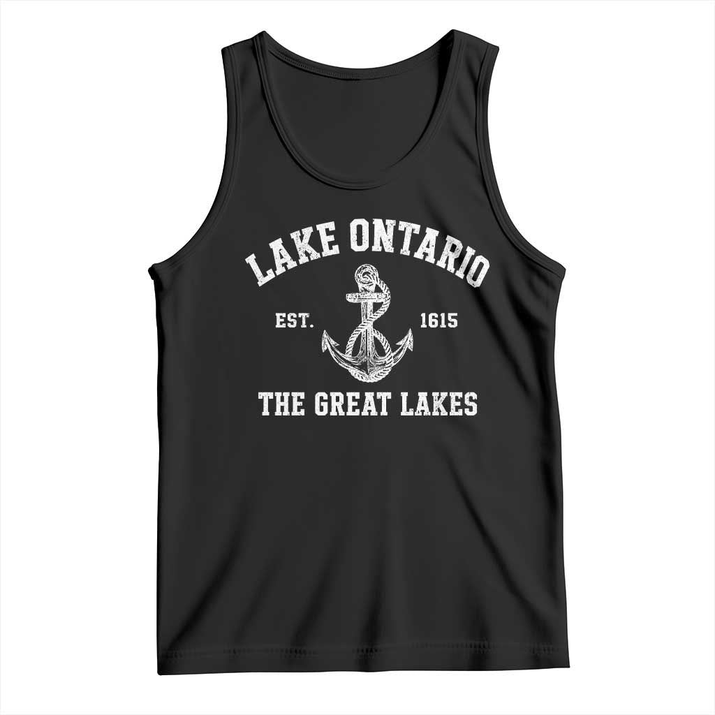 Lake Ontario Est 1615 Tank Top The Great Lakes Vintage Nautical Anchor Graphic