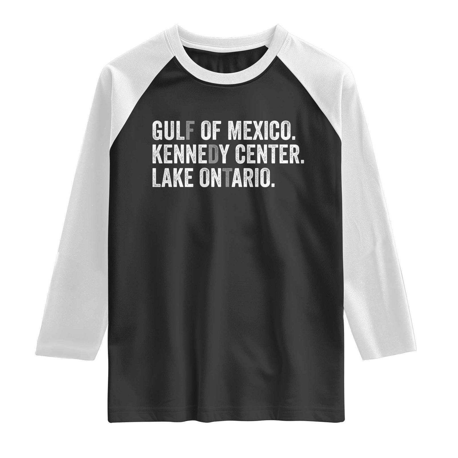 Retro FDT Lake Ontario Raglan Shirt Gulf Of Mexico Kennedy Center Funny Protest