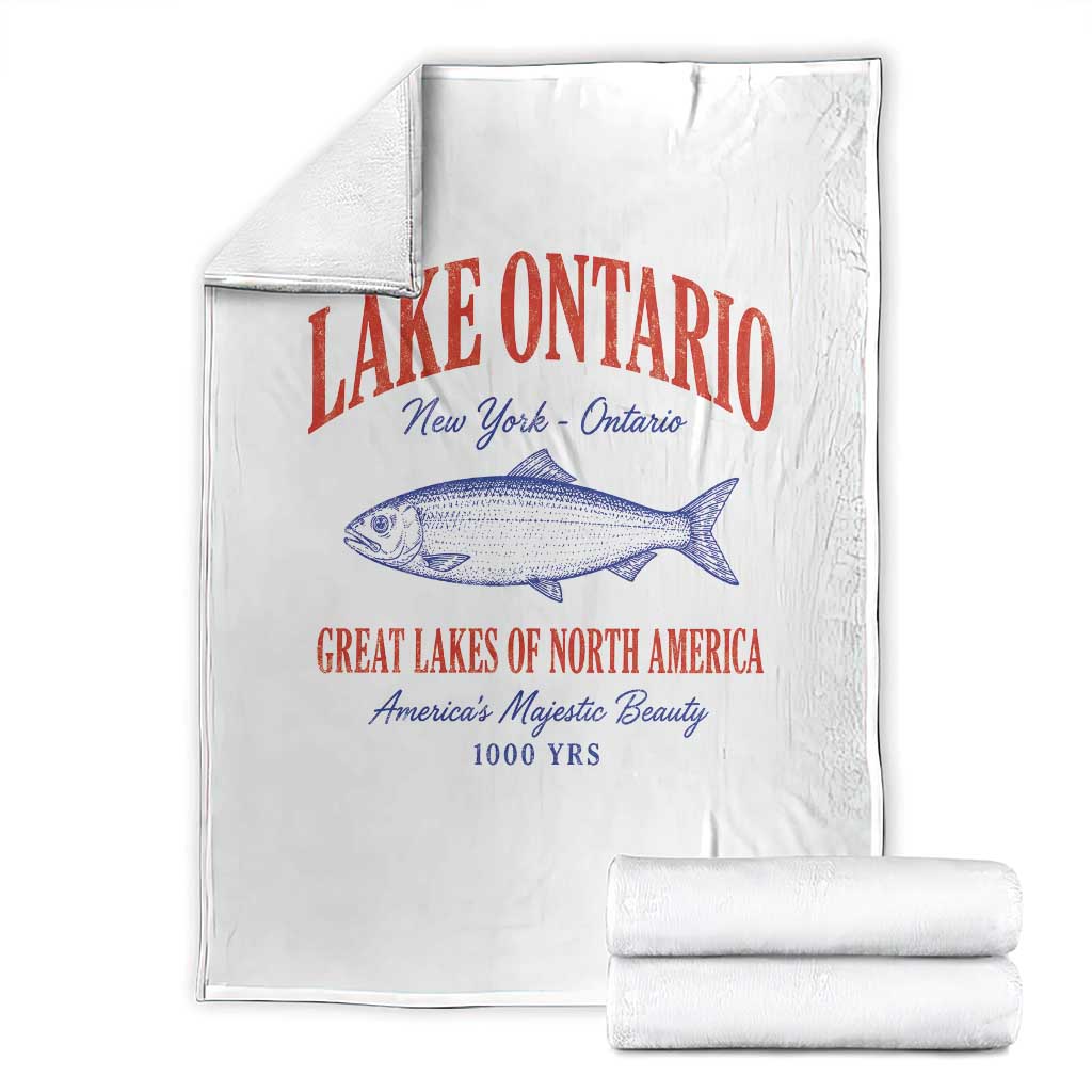 Retro Style Vintage Lake Ontario America Throw Blanket The Great Lakes Graphic