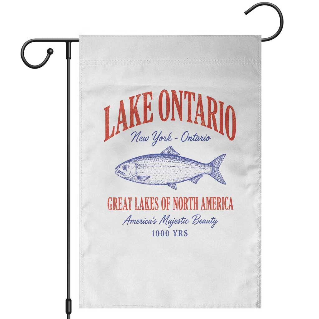 Retro Style Vintage Lake Ontario America Garden Flag The Great Lakes Graphic