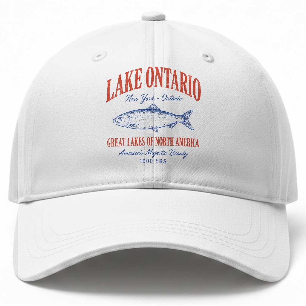 Retro Style Vintage Lake Ontario America Baseball Cap The Great Lakes Graphic