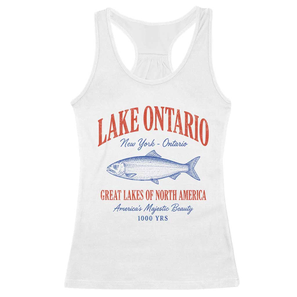 Retro Style Vintage Lake Ontario America Racerback Tank Top The Great Lakes Graphic