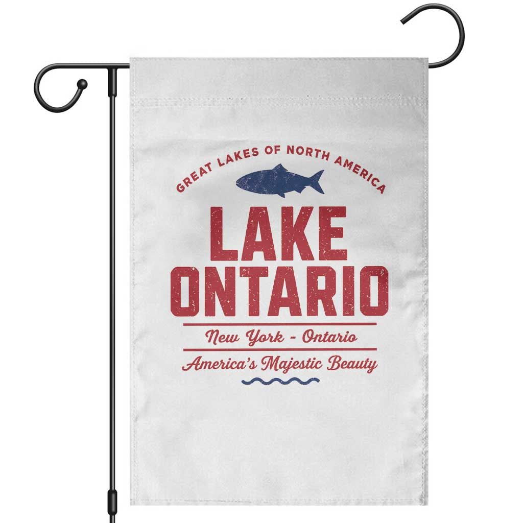 Vintage Lake America Funny Ontario USA Canada Graphic Garden Flag Retro Style The Great Lakes