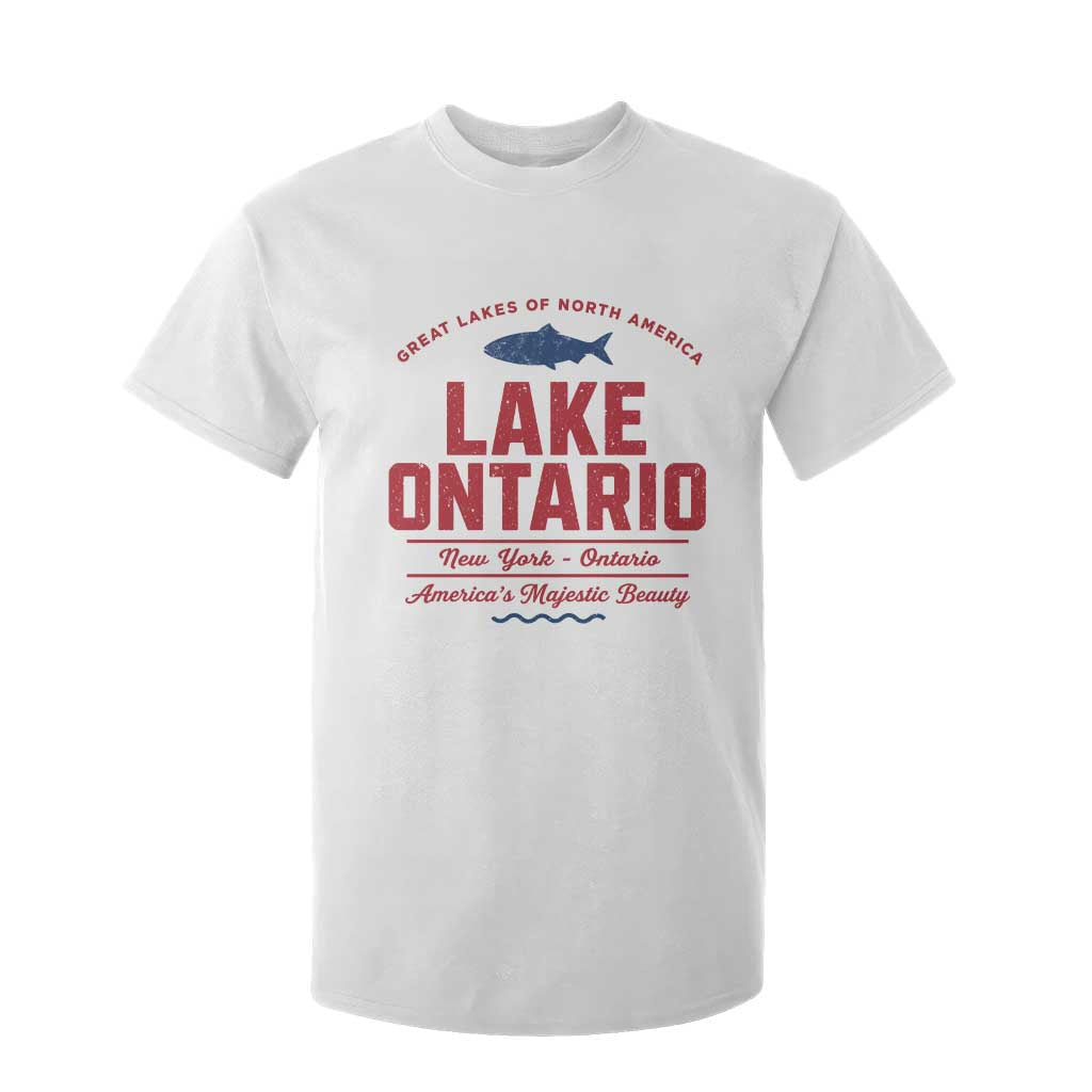 Vintage Lake America Funny Ontario USA Canada Graphic T Shirt For Kid Retro Style The Great Lakes
