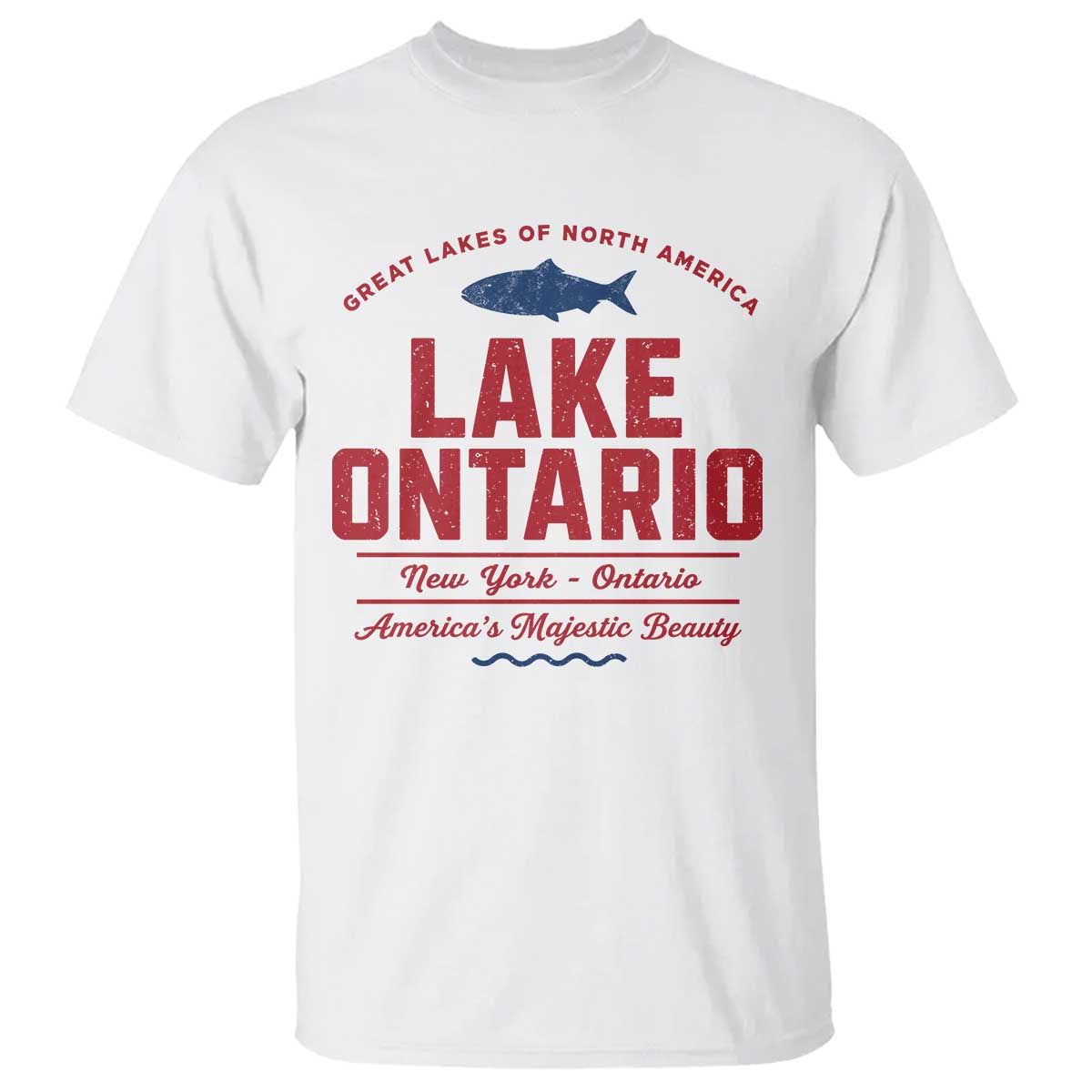 Vintage Lake America Funny Ontario USA Canada Graphic T Shirt Retro Style The Great Lakes